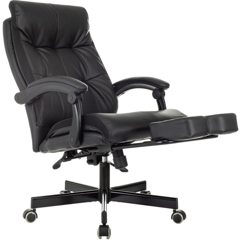 Кресло VB_EChair 624 PU PM черный эко. кожа подст. для ног