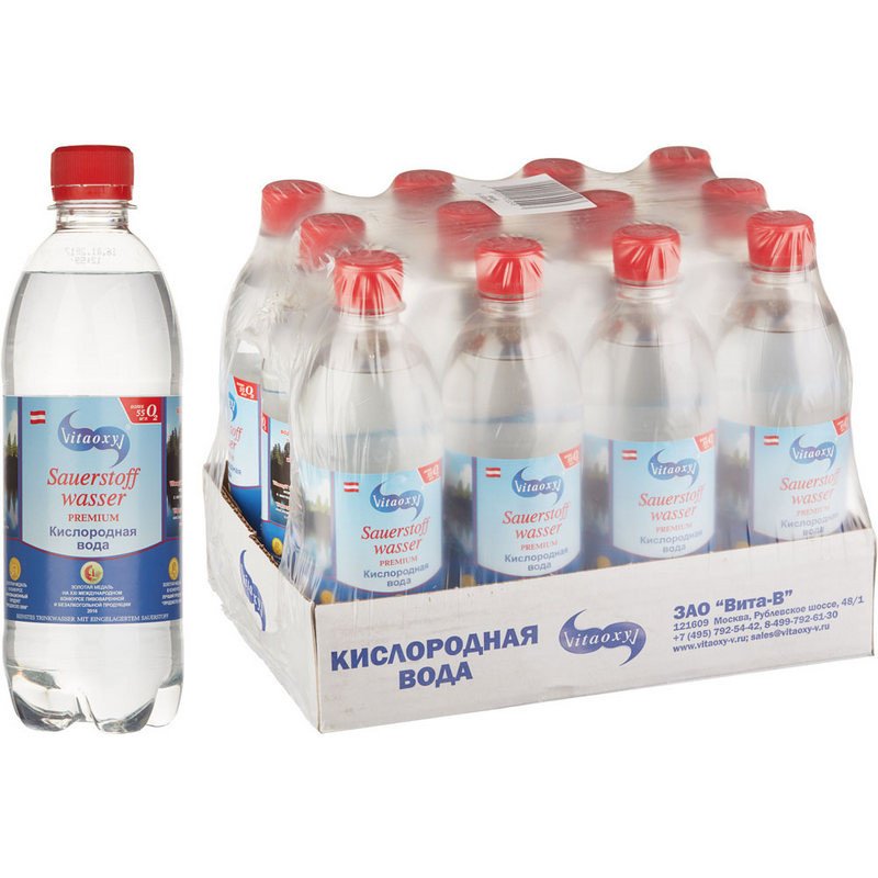 превью Вода питьевая кислородная VitaOxyV пэт 0.5л негаз.12шт/уп