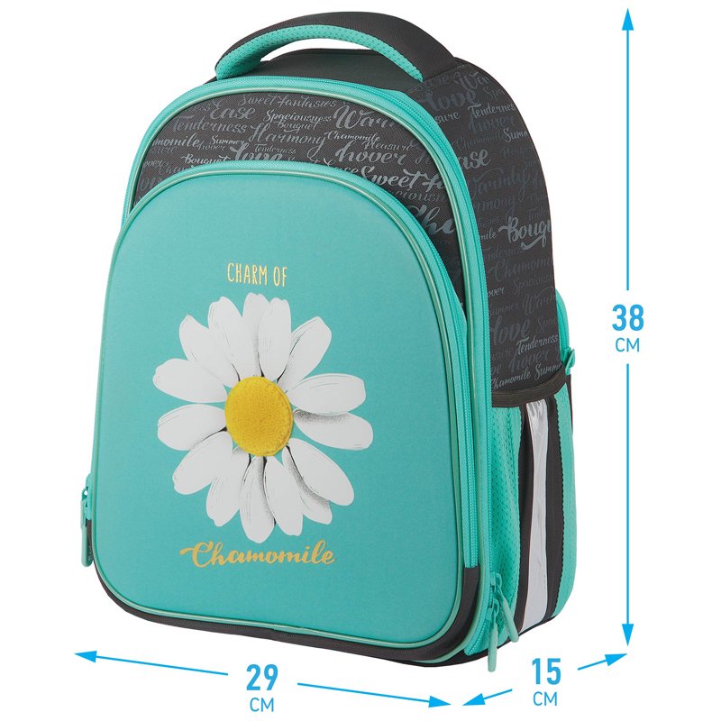 Ранец Berlingo Expert Plus «Chamomile» 38×29×15см, 2 отделения, 2 кармана, анатомическая спинка