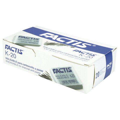 Ластик-клячка FACTIS K 20 (Испания), 37×29×10 мм, супермягкий, натуральный каучук, серый
