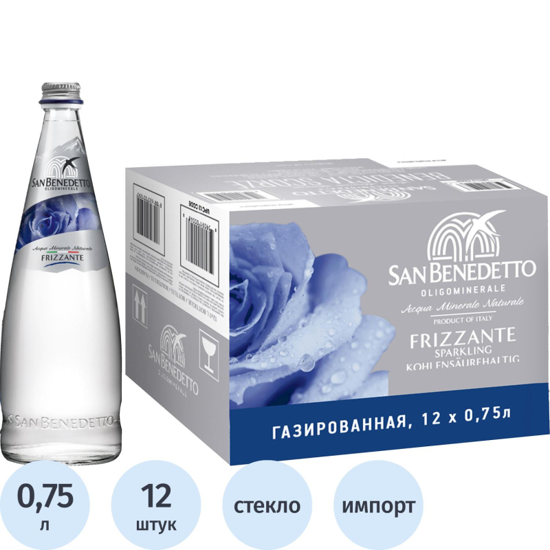 превью Вода минеральная San Benedetto газ стекло 0.75 л