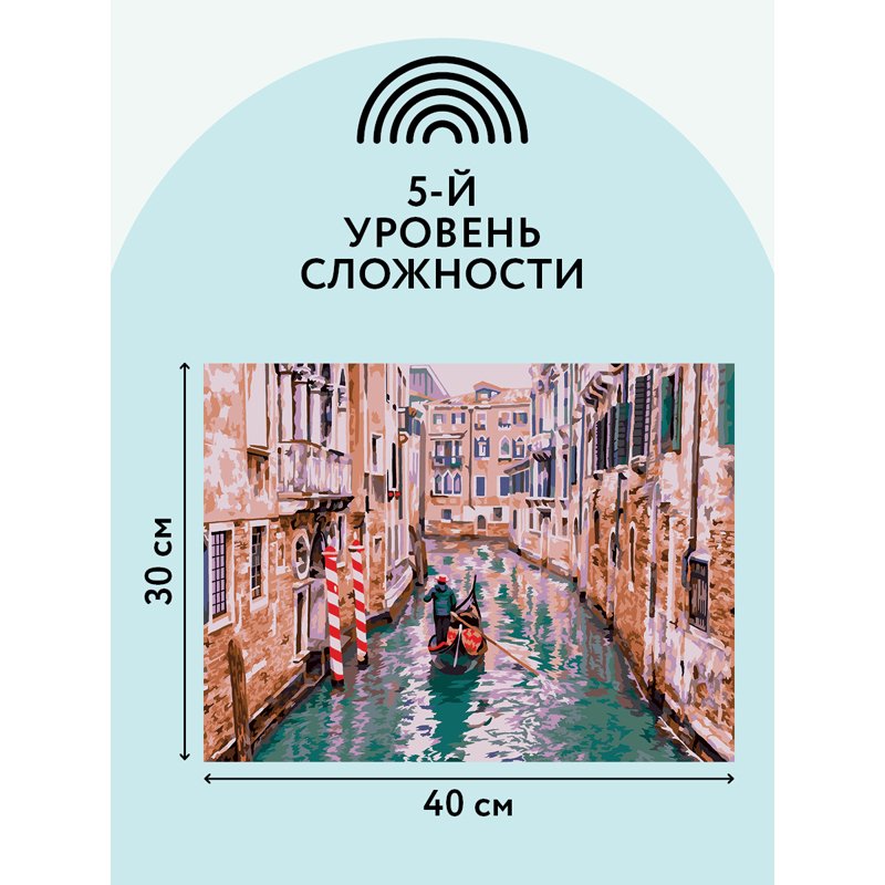 Картина по номерам на картоне ТРИ СОВЫ «По каналам Венеции», 30×40см, с акриловыми красками и кистями