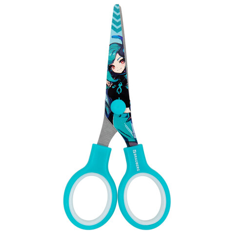 Ножницы 130 мм, мятные, с цветной печатью «Аниме», BRAUBERG ANIME