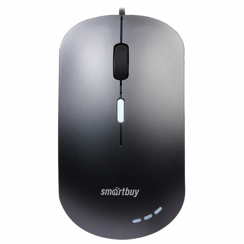 превью Мышь проводная бесшумная SMARTBUY 288-K, USB, 2 кнопки + 1 колесо, оптическая, черная, 02019