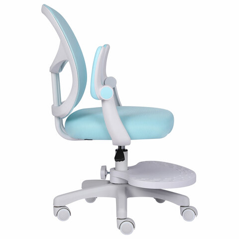 Кресло детское с подставкой для ног BRABIX «Toy MG-205», сетка/ткань TW, голубое