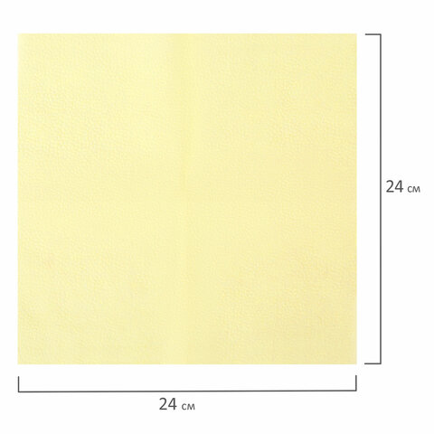 Салфетки ЛАЙМА, 24×24 см, 100 шт., жёлтые (пастель), 100% целлюлоза