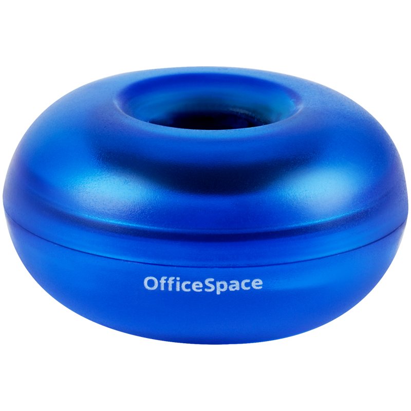 превью Скрепочница магнитная OfficeSpace, без скрепок, тонированная синяя, картонная коробка