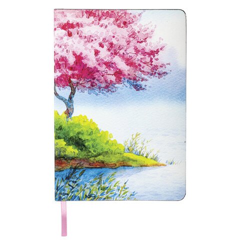 Блокнот А5 (143×210 мм), BRAUBERG VISTA «Spring weather», под кожу, гибкий, 80 л. 