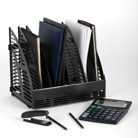 Лоток вертикальный для бумаг STAFF Basic, 245×320х285 мм, 6 отделений, сетчатый сборный