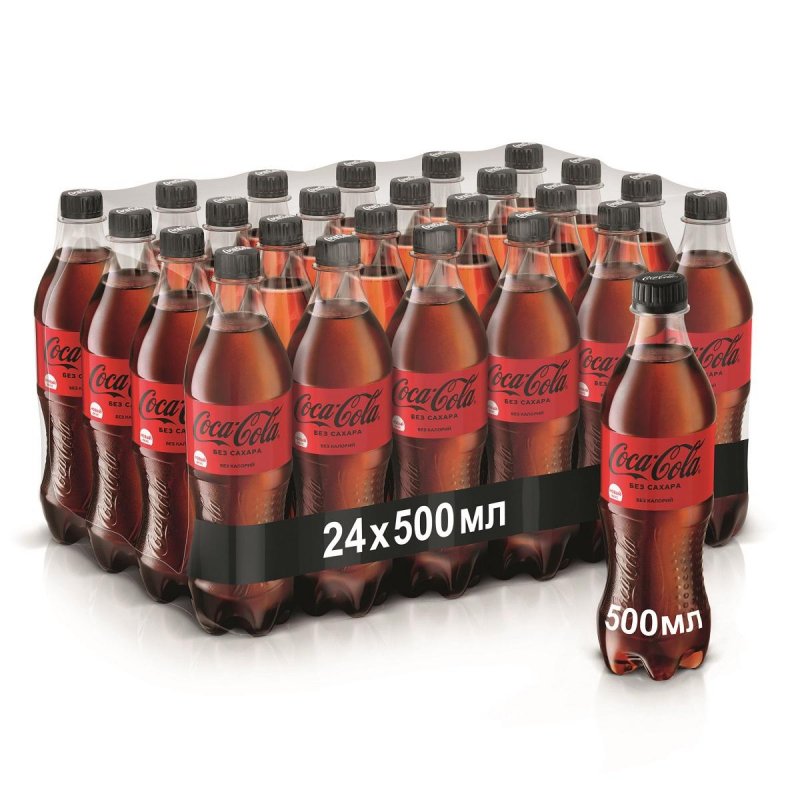Напиток Coca-Cola Zero газированный 0.5 л (24 штуки в упаковке)