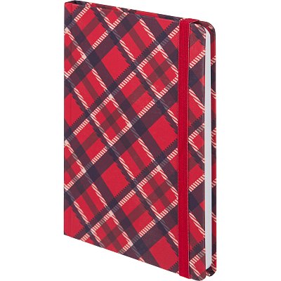Ежедневник недатированный 7БЦ, А5.128л, резин, софт-тач, Attache Tartan, крас