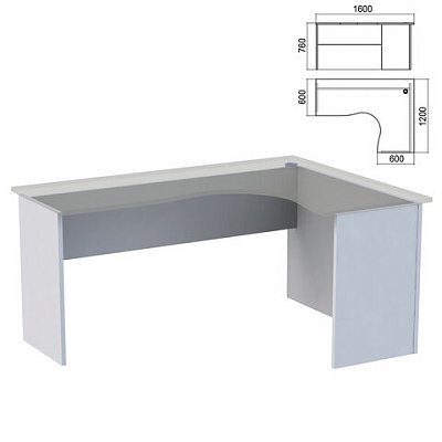 Стол компактный ЧАСТЬ 2 «Арго»1600×1200х760 ммправыйсерый