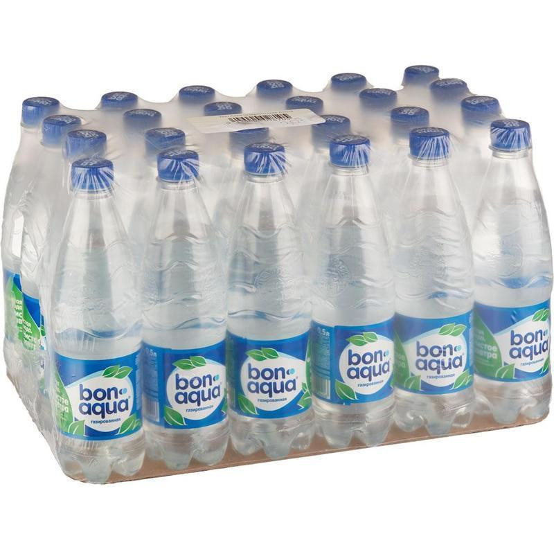 Вода питьевая газированная Bon Aqua (ПЭТ, 0,5л, 24шт/уп)