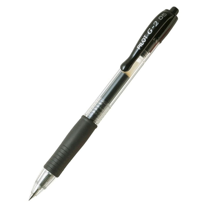 Ручка гелевая PILOT BL-G2-5 авт.резин.манжет.черная 0,3мм