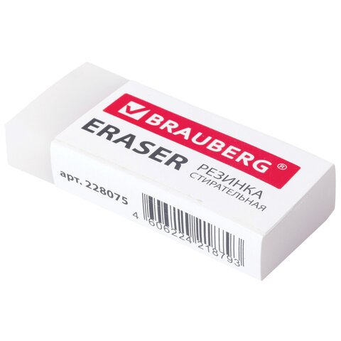 Ластик BRAUBERG «EXTRA», 50×24×10 мм, бумажный рукав, ЭКО-ПВХ, 228075