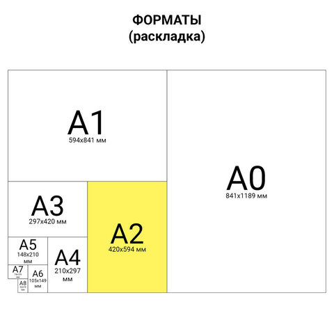 Крафт-бумага в листах А2, 420 х 594 мм, плотность 78 г/м2, 100 листов, BRAUBERG