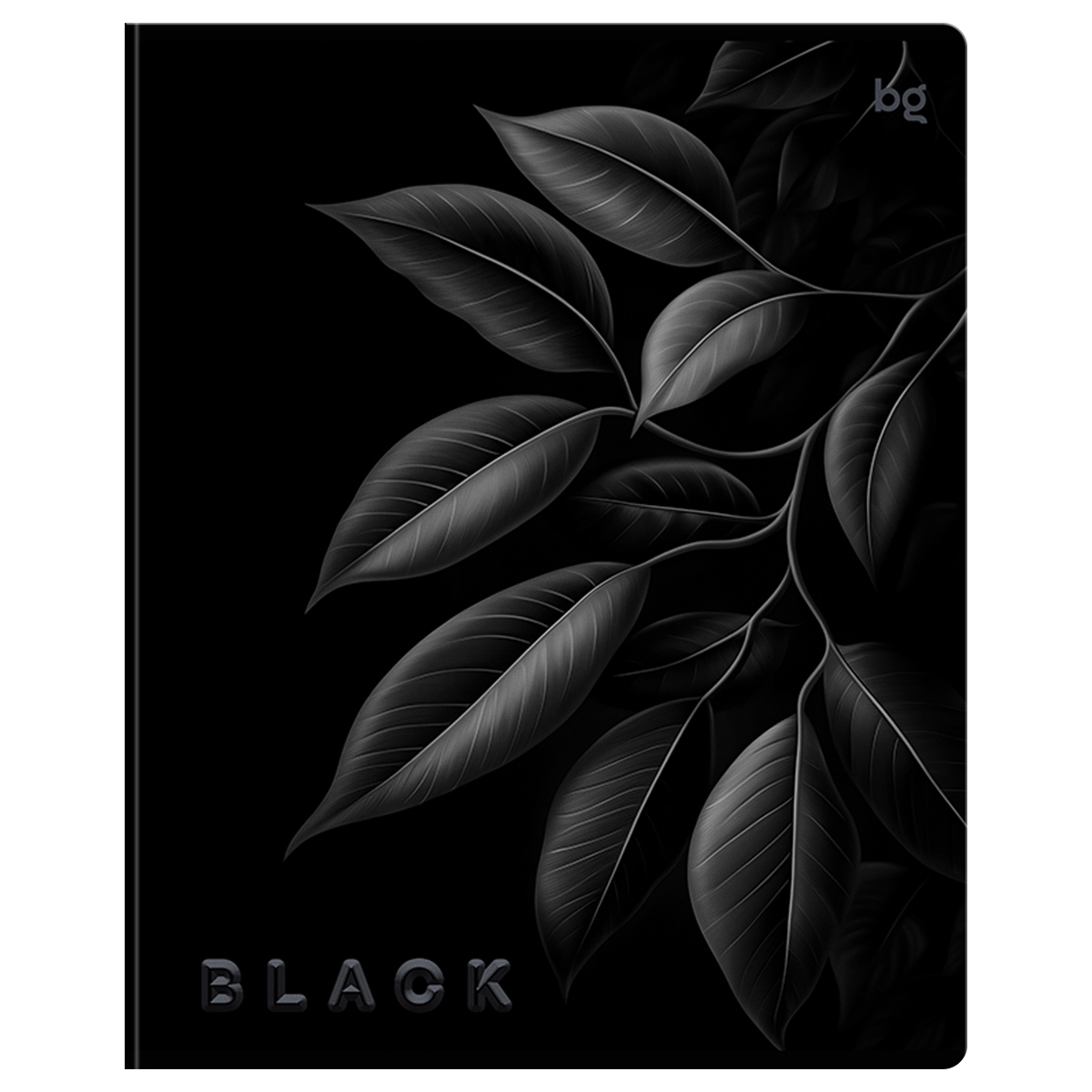 Тетрадь 48л., А5, клетка BG «Just Black», soft-touch ламинация, выб. лак