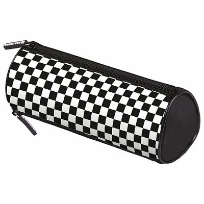 Пенал мягкий BRAUBERG, 3 отделения, нейлон, 21×7х7 см, Black&white