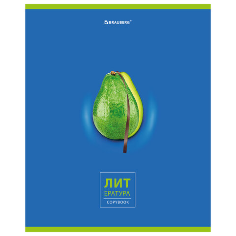 превью Тетрадь предметная «AVOCADO» 48 л., глянцевый лак, ЛИТЕРАТУРА, линия, подсказ, BRAUBERG