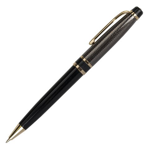 Ручка подарочная шариковая BRAUBERG Sonata, СИНЯЯ, корпус золотистый с черным, линия письма 0.5 мм
