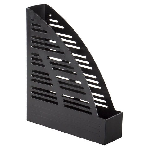 Лоток вертикальный для бумаг BRAUBERG «Standard», 245×70×295 мм, черный, 237220