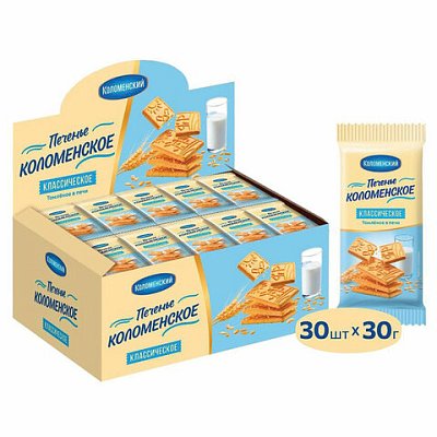 Печенье сахарное классическое КОЛОМЕНСКОЕ30 шт. по 30 гв шоубоксе