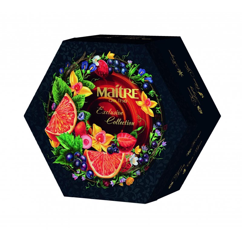Чай MAITRE (Мэтр) «de The Exclusive Collection», набор, 12 видов, 60 пакетиков в конвертах по 2 г