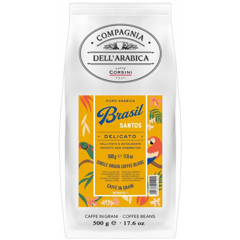Кофе COMPAGNIA DELL`ARABICA Puro Arabica Brasil Santos в зернах,... арт ...