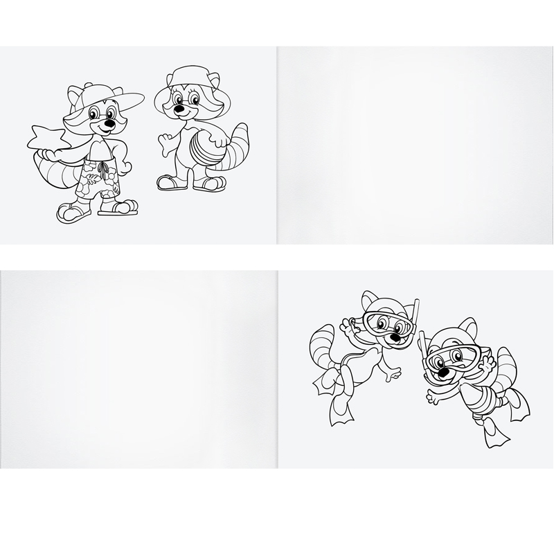 Альбом для рисования 08л., А4, на скрепке Мульти-Пульти «Приключения Енота», с раскраской