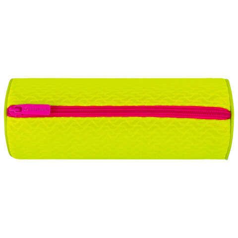 Пенал-тубус BRAUBERG, сетка, «Neon», желтый, 21×8×8 см, 229025