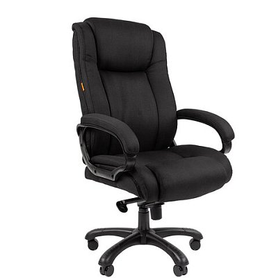 Кресло офисное Chairman CH 410, НАГРУЗКА до 180 кг, пружинный блок в сиденье, ткань SX, черное