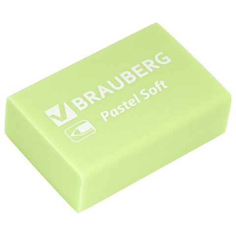 Ластики BRAUBERG «Pastel Soft» НАБОР 12 шт., размер ластика 31×20х10 мм, экологичный ПВХ