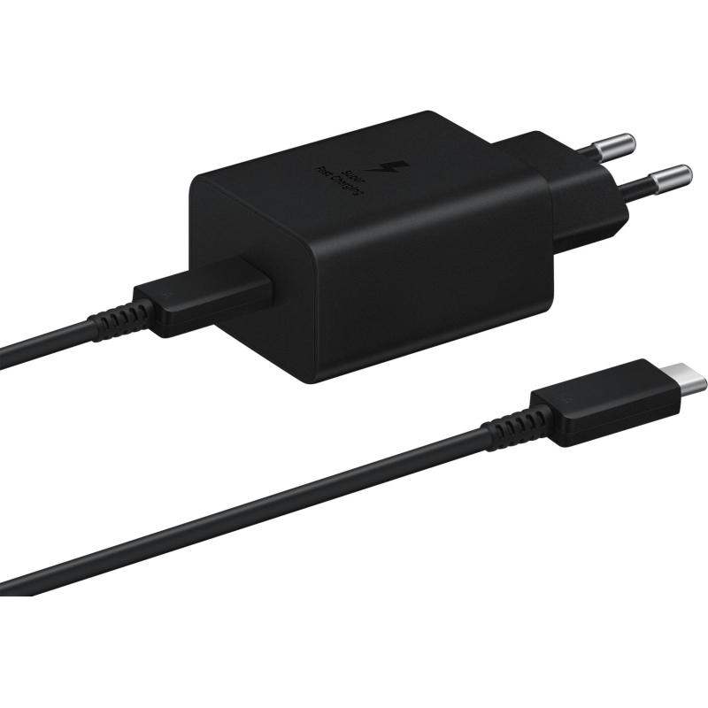 Зарядное устройство сетевое, 45Вт, USB-C+каб, Samsung, чер, EP-T4510XBEGRU