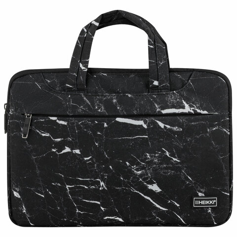 Сумка портфель HEIKKI STYLE (ХЕЙКИ) с отделением для ноутбука 13-14", 3 кармана, черная, 26×36х3 см