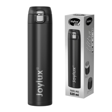 превью Термокружка 520 мл JOYLUX (ДЖОЙЛЮКС) ULTRA BLACK, нержавеющая сталь SUS304, черный матовый