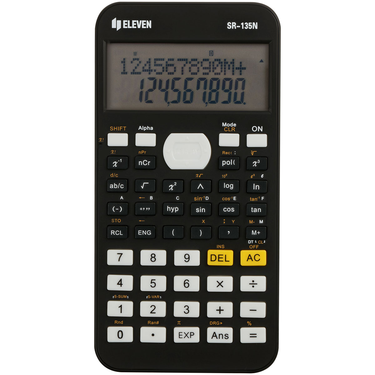 Калькулятор научный Eleven SR-135N, 10+2 разрядов, 240 функций, питание от батарейки, 75.5×148×13мм, черный
