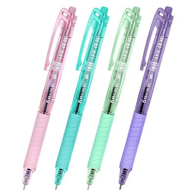 Ручка шариковая автоматическая с грипом BRAUBERG «CLASSIC PASTEL», СИНЯЯ, корпус ассорти, пишущий узел 0.5 мм, линия письма 0.35 мм