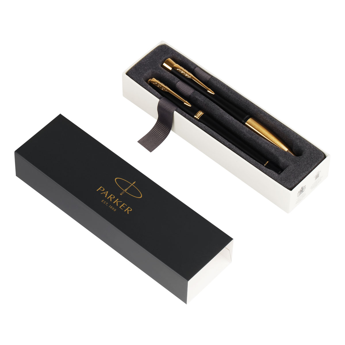 Набор Parker «Urban Duo»: ручка шариковая Urban Black GT, синяя, 1.0мм + перьевая ручка Urban Black GT