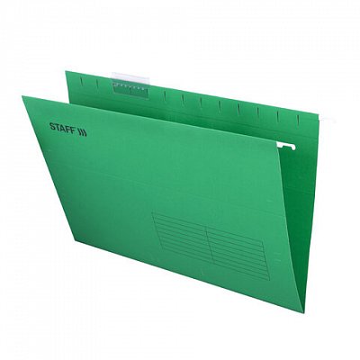 Подвесные папки A4/Foolscap (404×240 мм) до 80 л., КОМПЛЕКТ 10 шт., зеленые, картон, STAFF