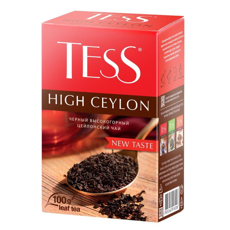 превью Чай черный листовой Tess High Ceylon, упаковка 100гр