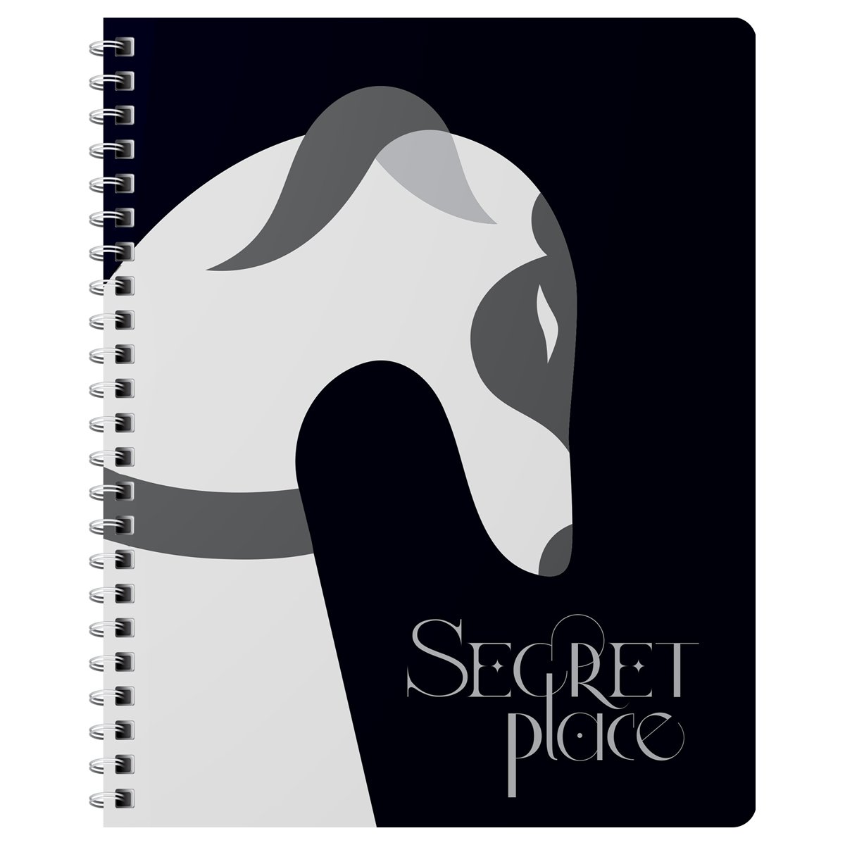 Тетрадь 80л., А5, клетка на гребне ВG «Secret Place», матовая ламинация, выб. лак, фольга