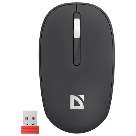 превью Мышь беспроводная DEFENDER Smart MM-396, 1600 dpi, 2 кнопки + 1 колесо-кнопка, оптическая, черная