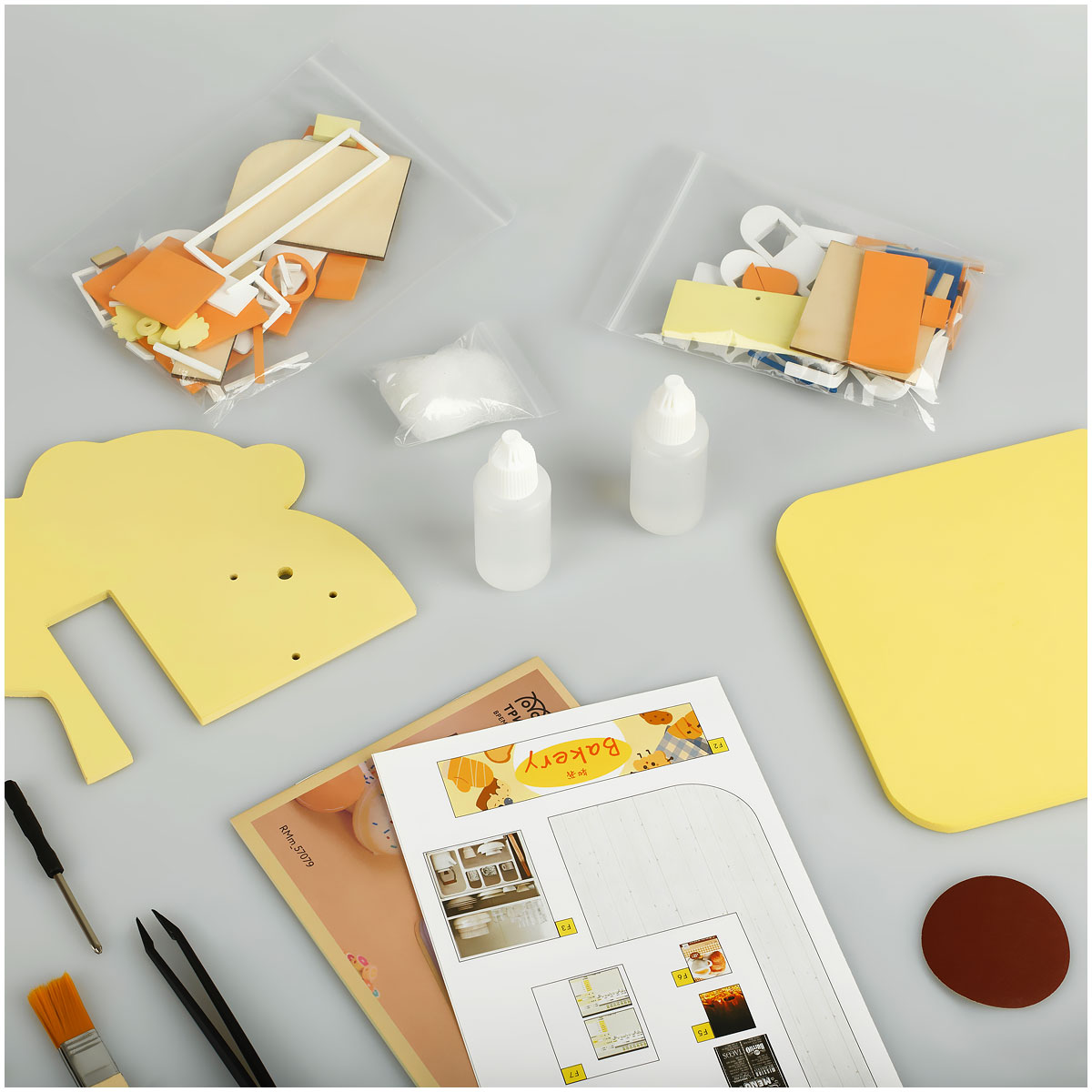 Сборная модель ТРИ СОВЫ, Румбокс «Кондитерская», инструменты, клей, картонная коробка