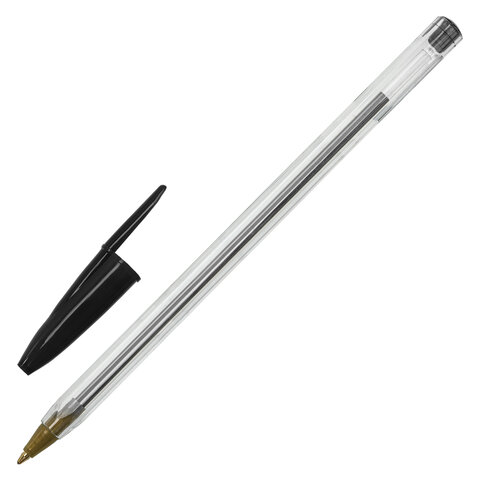 Ручка шариковая STAFF «Basic Budget BP-04»ЧЕРНАЯлиния письма 0.5 ммс штрихкодом143869