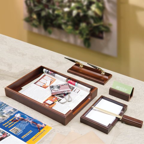 Набор настольный BESTAR «Neptun» из дерева, 5 предметов, цвет «орех»