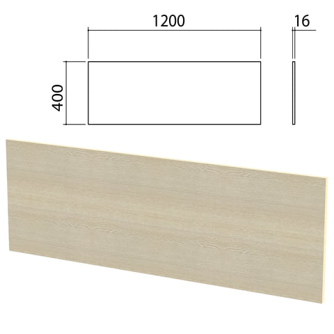 превью Экран-перегородка «Канц» 1200×16х400 мм, БЕЗ ФУРНИТУРЫ (код 640237), цвет дуб молочный