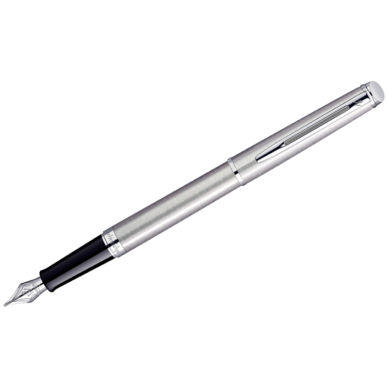 превью Ручка перьевая Waterman «Hemisphere Stainless Steel PT» синяя, 0.8мм, подарочная упаковка