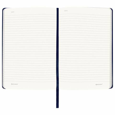 Блокнот А5 (130×210 мм), BRAUBERG ULTRA, балакрон, 80 г/м2, 96 л., линия, темно-синий