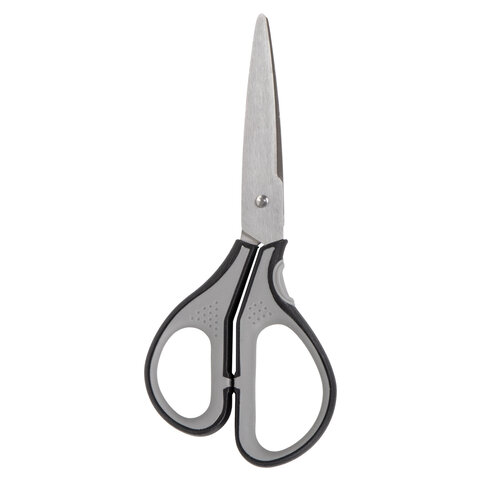Ножницы BRAUBERG SUPER, 175 мм, серо-черные, 2-х сторонняя заточка