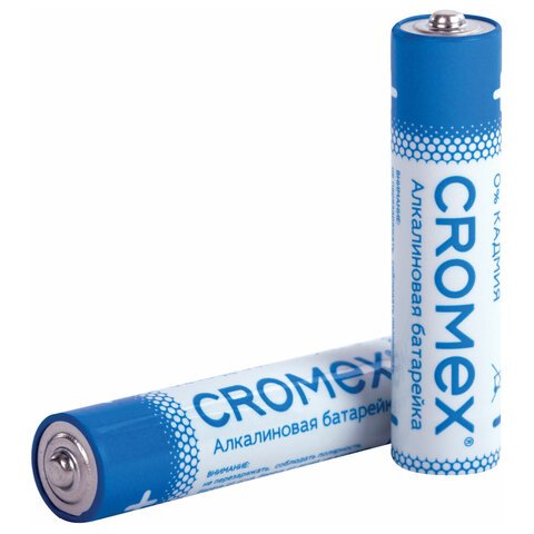 Батарейки алкалиновые «мизинчиковые» КОМПЛЕКТ 12 шт., CROMEX Alkaline, AAA (LR03, 24A), спайка